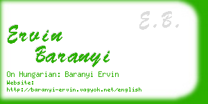 ervin baranyi business card